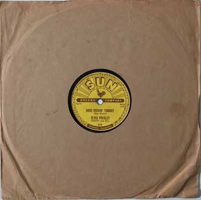 Lot 293 - ELVIS PRESLEY - SUN 210 - GOOD ROCKIN' TONIGHT/I DON'T CARE IF THE SUN DON'T SHINE - ORIGINAL US 10" 78RPM RECORDING