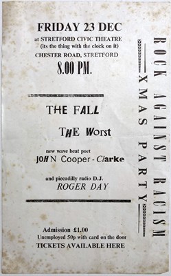 Lot 452 - THE FALL -  A 1977 HANDBILL FOR STRETFORD CIVIC CENTRE.