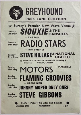 Lot 453 - THE FALL / MARK E. SMITH - AN EARLY CONCERT HANDBILL WITH SIOUXSIE AND THE BANSHEES.