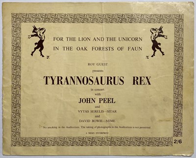 Lot 359 - DAVID BOWIE / TYRANNOSAURUS REX CONCERT PROGRAMME.