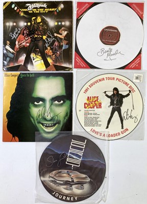 Lot 302 - SIGNED RECORDS - HARD ROCK / METAL - ALICE COOPER AND MORE.