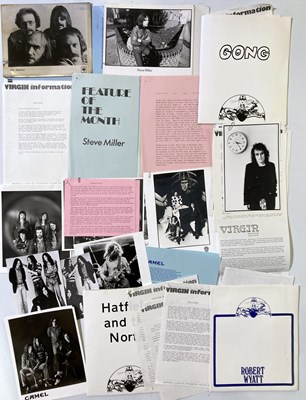 Lot 68 - PRESS KIT ARCHIVE - PROG / VIRGIN RECORDS C 1970S.