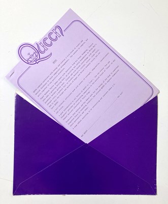 Lot 79 - PRESS KIT ARCHIVE - A QUEEN 1973 PRESS KIT.