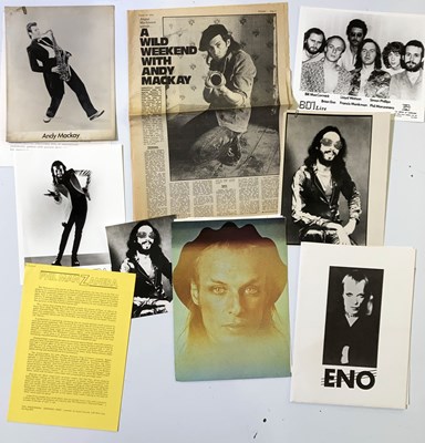 Lot 86 - PRESS KIT ARCHIVE - BRIAN ENO / ROXY PRESS KITS.