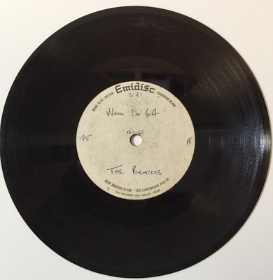 Lot 64 - THE BEATLES - WHEN I'M 64 7'' - ORIGINAL UK EMIDISC ACETATE RECORDING