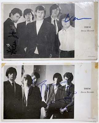 Lot 316 - PROMOTIONAL POSTCARDS SIGNED BY THEM/VAN MORRISON.
