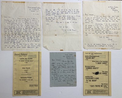 Lot 317 - THE ARTWOODS - A HANDWRITTEN LETTER BY ART WOOD.
