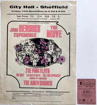 Lot 438 - JIMI HENDRIX - HANDBILL AND TICKET FOR A 1967 CONCERT