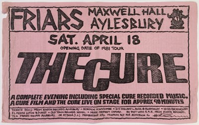 Lot 177 - FRIARS AYLEBURY HANDBILL - THE CURE.