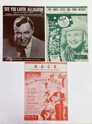 Lot 402 - BILL HALEY - THREE SIGNED PIECES OF SHEET MUSIC.