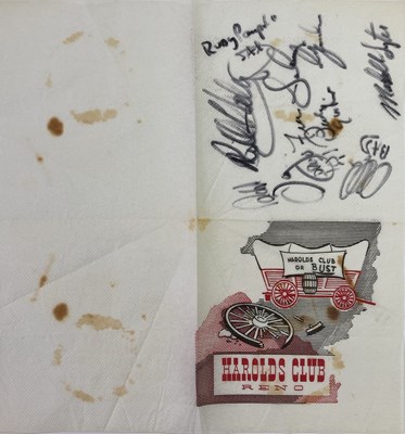 Lot 404 - BILL HALEY - SIGNED BAR NAPKIN.