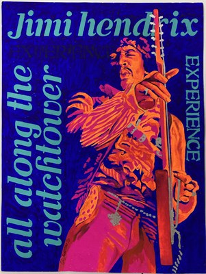Lot 244 - JIMI HENDRIX - ORIGINAL HAND PAINTED POSTER ART.