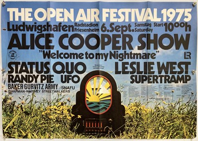 Lot 246 - ALICE COOPER - 1975 OPEN AIR FESTIVAL POSTER.