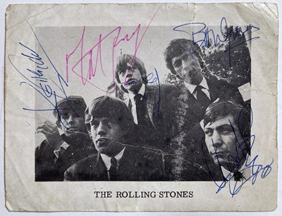 Lot 473 - THE ROLLING STONES - A SIGNED PROMOTIONAL POSTCARD.