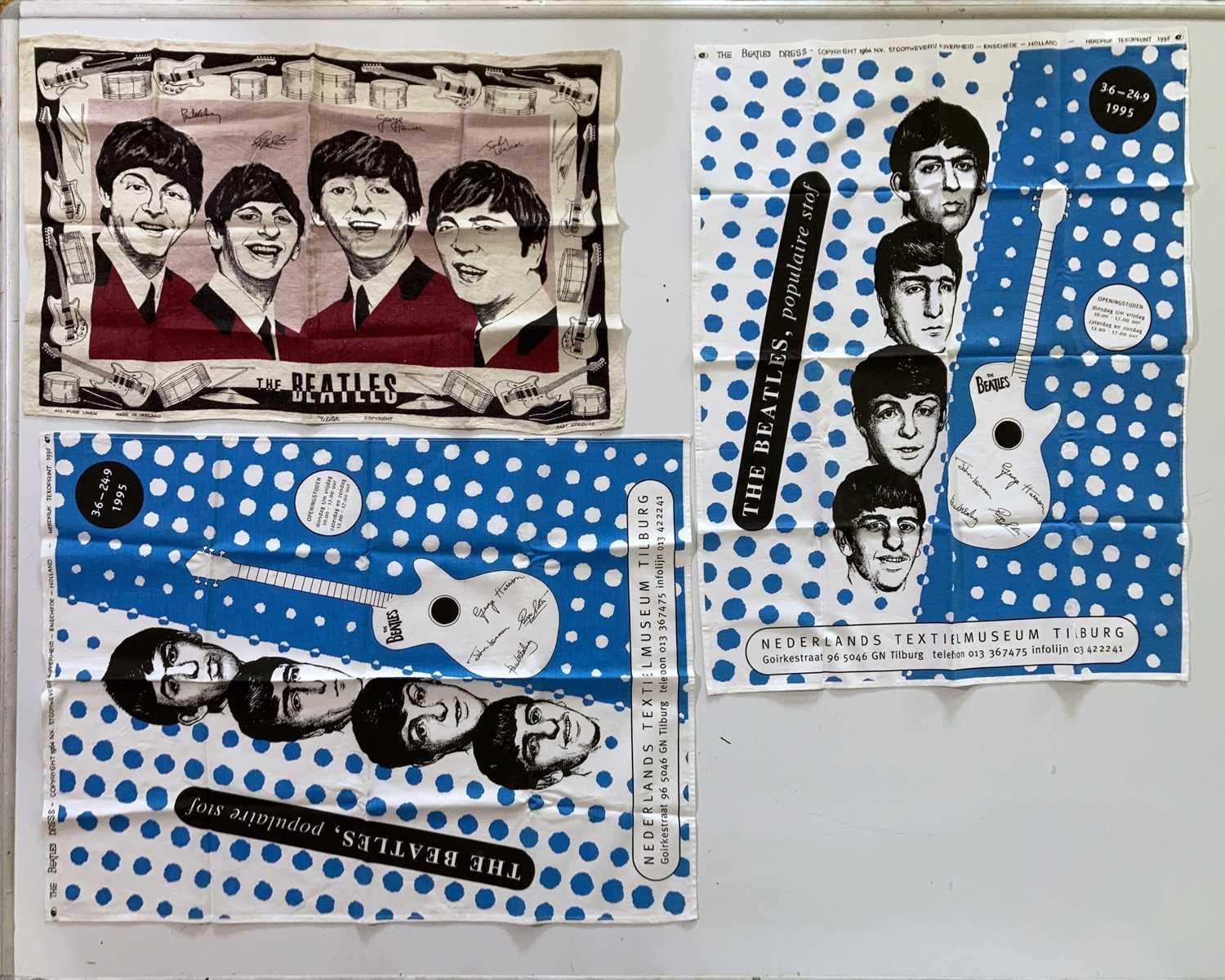 Lot 565 - THE BEATLES - TEA TOWEL/DRESS MATERIAL.