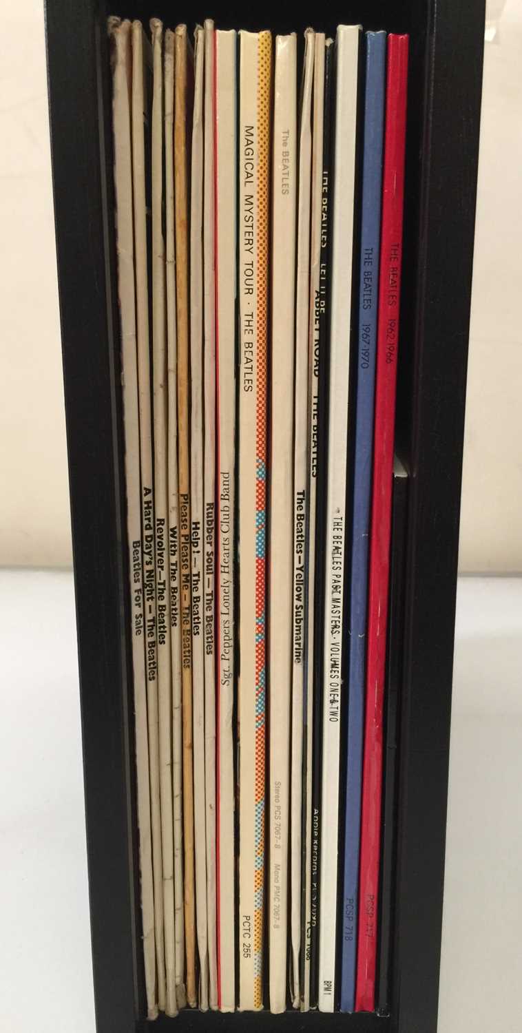 Lot 1143 - THE BEATLES - 'THE BEATLES BOX SET' - LIMITED EDITION 1988 'ROLL TOP' LP BOX SET (WITH 60s ORIGINAL PRESSINGS INC 606-1 REVOLVER))