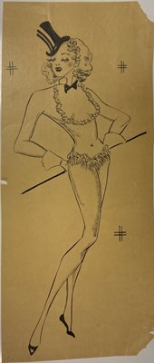 Lot 122 - HILDA WETTON (1896-1980) - HAND DRAWN WINDMILL THEATRE SHOWGIRL COSTUME DESIGN