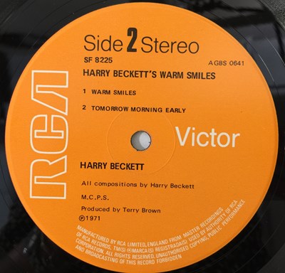 Lot 60 - HARRY BECKETT - HARRY BECKETT'S WARM SMILES LP (CONTEMPORARY JAZZ - UK RCA SF 8225)