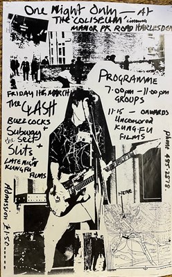 Lot 479A - THE CLASH / BUZZCOCKS - 1977 FLYER.