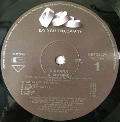 Lot 159 - NIRVANA - NEVERMIND LP (ORIGINAL 1991 EU COPY - GEF 24425).