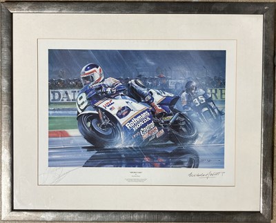 Lot 190 - MOTOGP FREDDIE SPENCER - NICHOLAS WATTS 'DOUBLE TAKE' SIGNED PRINT