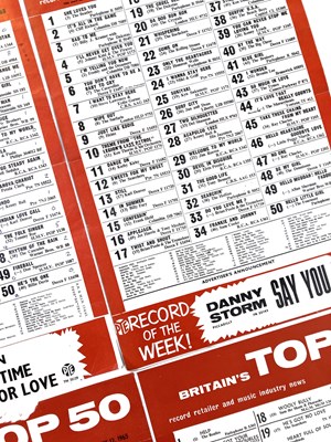 Lot 26 - ORIGINAL 1960s RECORD CHART POSTERS FOR BEATLES #1.
