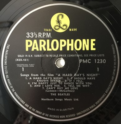 Lot 1 - THE BEATLES - A HARD DAY'S NIGHT LP (UK MONO - 3N/ 3N - PMC 1230)