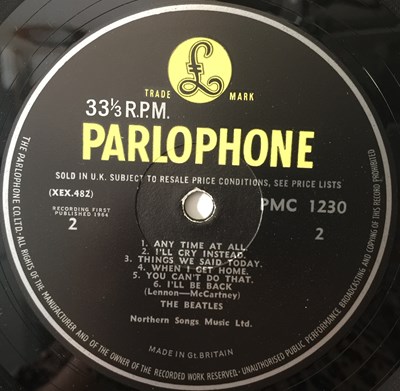 Lot 1 - THE BEATLES - A HARD DAY'S NIGHT LP (UK MONO - 3N/ 3N - PMC 1230)