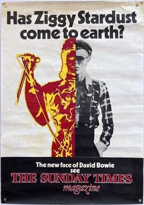 Lot 117 - DAVID BOWIE ZIGGY STARDUST SUNDAY TIMES POSTER.