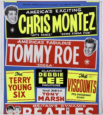 Lot 258 - THE BEATLES - A TRIMMED ORIGINAL 1963 CONCERT POSTER.