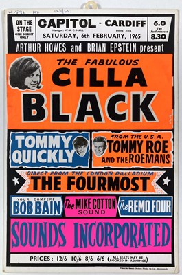 Lot 212 - CILLA BLACK / FOURMOST / TOMMY ROE - 1965 CONCERT POSTER PROOF PRINT.