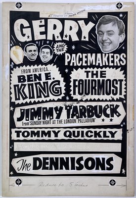 Lot 213 - ORIGINAL 1960S CONCERT POSTER PROOF DESIGN BOARD.