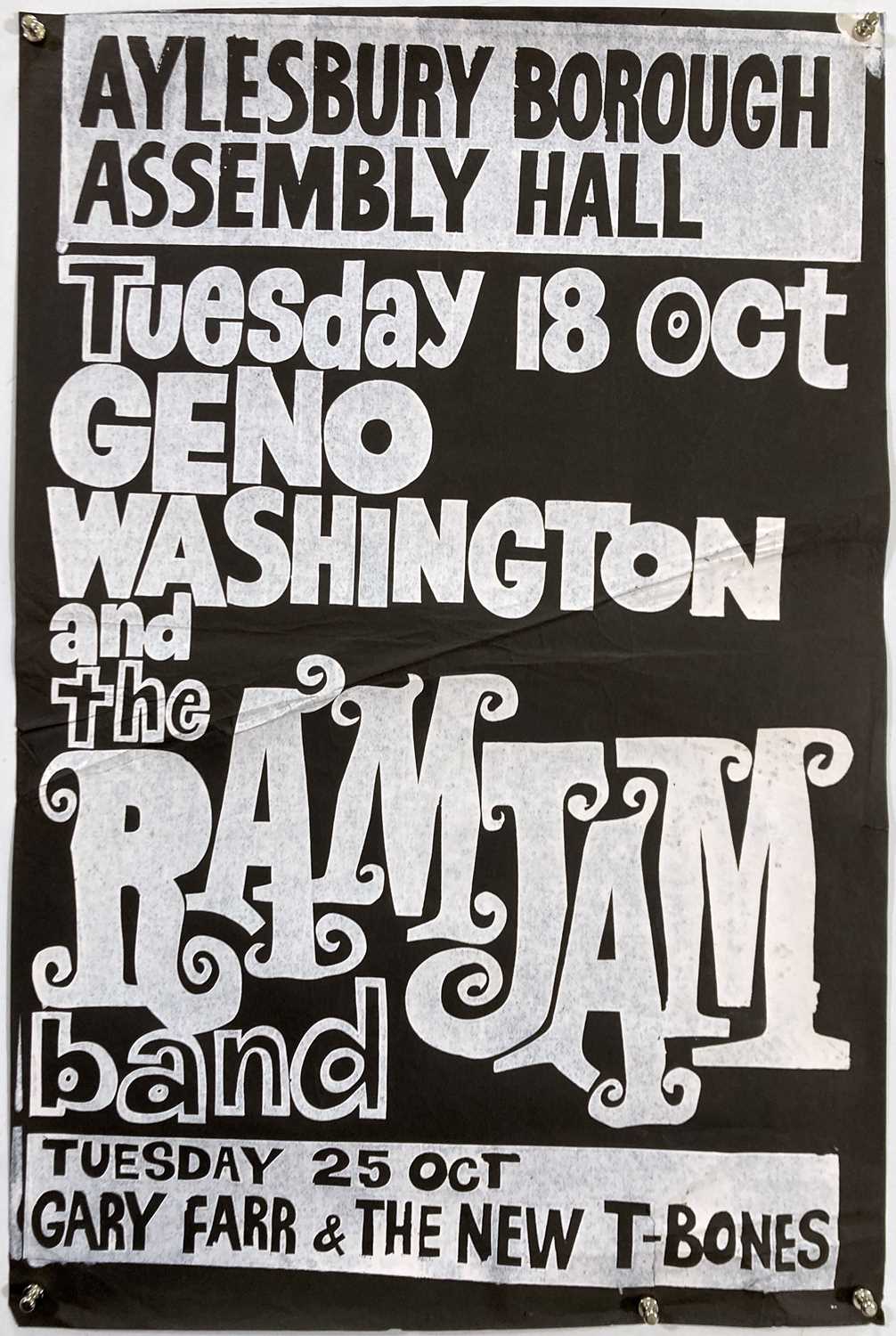 Lot 214 - GENO WASHINGTON AND THE RAM JAM BAND - ORIGINAL POSTER.