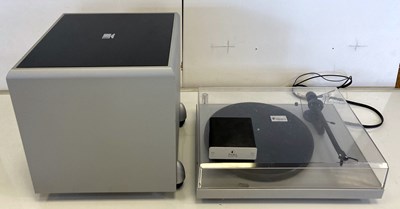 Lot 14 - KEF SUBWOOFER & PROJECT TURNTABLE INC PROJECT PREAMP, INSTRUCTIONS & CABLES.