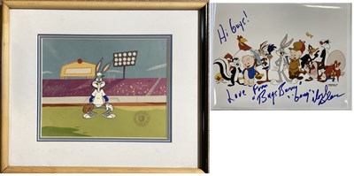 Lot 83 - WARNER BROTHERS BUGS BUNNY ANIMATION CEL AND SIGNED PHOTO