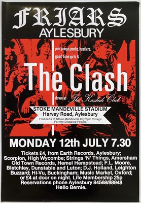 Lot 219 - THE CLASH FRIARS AYLESBURY POSTER - 1982 COMBAT ROCK TOUR.