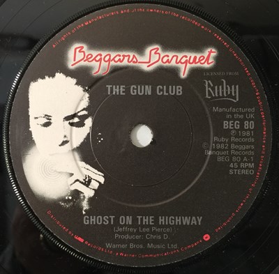 Lot 633 - THE GUN CLUB - GHOST ON THE HIGHWAY 7" (ORIGINAL UK COPY COMPLETE WITH PRESS RELEASE AND HANDBILL)