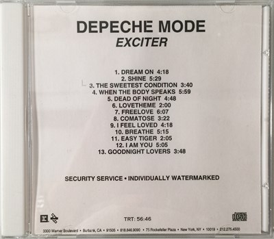 Lot 615 - DEPECHE MODE - EXCITER CD (US PROMO - MUTE - 2-47960)