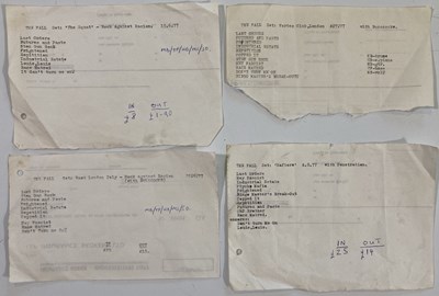 Lot 374 - THE FALL / MARK E. SMITH - MES TYPED 1970S SET LISTS.