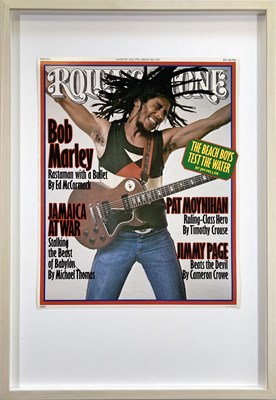 Lot 512 - BOB MARLEY - FRAMED POSTERS INC ROLLING STONE COVER.