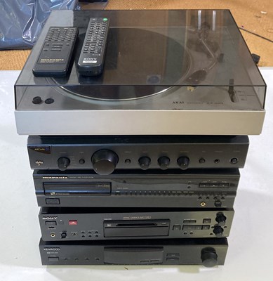 Lot 21 - HIFI EQUIPMENT AND TURNTABLE (AKAI, MARANTZ, SONY, ARCAM)