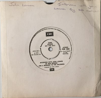 Lot 9 - JOHN LENNON - INTERVIEW WITH JOHN LENNON BY BOB MERCER 7" (PSR 369 - ORIGINAL UK DEMO)