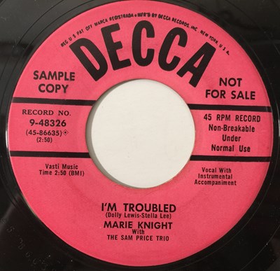 Lot 27 - MARIE KNIGHT - I'M TROUBLED/ STOP NOW, IT'S PRAYING TIME 7" (US PROMO - GOSPEL/ SOUL - DECCA 9-48326)