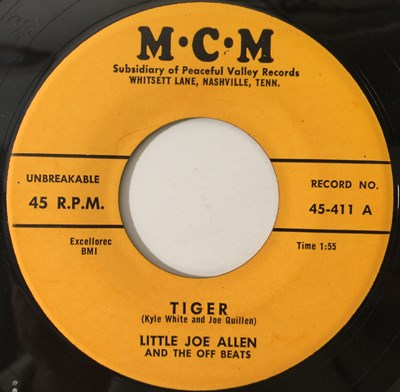 Lot 269 - LITTLE JOE ALLEN - TIGER / CAUSE I LOVE YOU 7" (M.C.M - 45-411)
