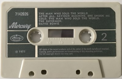 Lot 45 - DAVID BOWIE - THE MAN WHO SOLD THE WORLD CASSETTE (ORIGINAL 'DRESS COVER' - MERCURY 7142026).