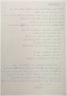 Lot 143 - DAVID BOWIE'S ORIGINAL HANDWRITTEN LYRICS FOR 'STARMAN'.