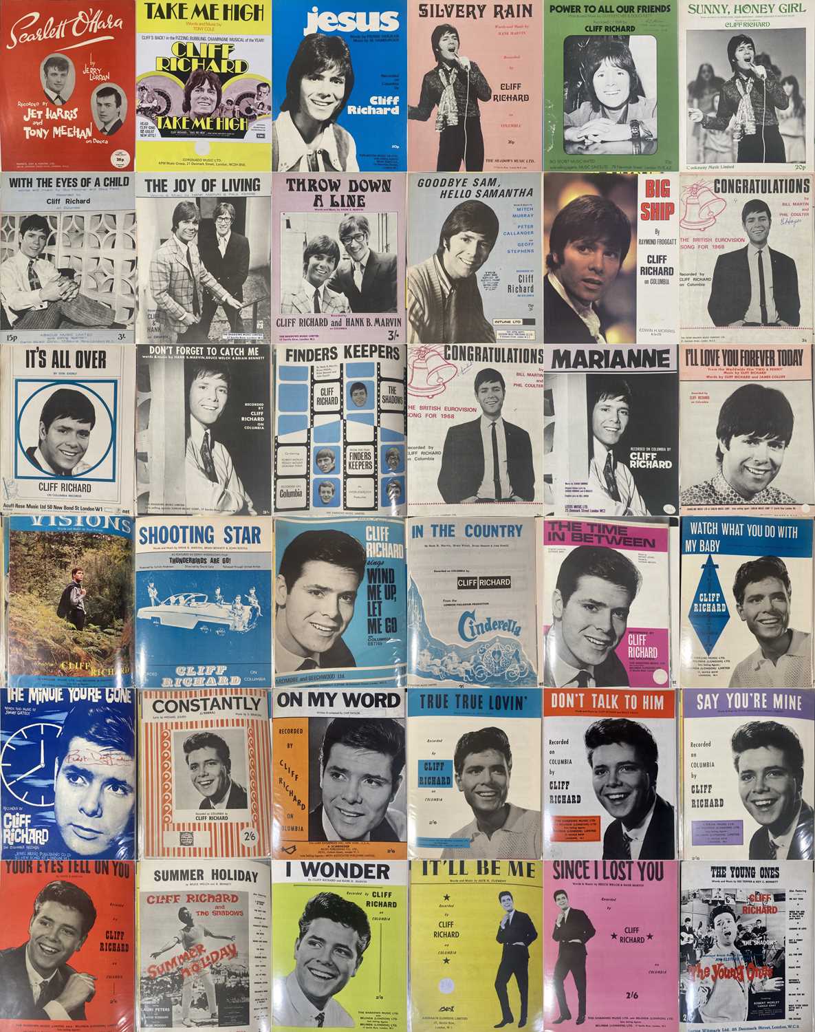 Lot 38 - CLIFF RICHARD - MUSIC SHEETS.