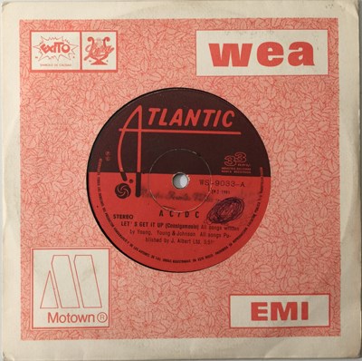 Lot 300 - AC/DC - LET'S GET UP/ SNOWBALLED 7" (BOLIVIAN - ATLANTIC WS-9033)