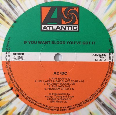 Lot 322 - AC/DC - IF YOU WANT BLOOD YOU'VE GOT IT LP (DUTCH SPLATTER VINYL - ATLANTIC ATL 50.532)