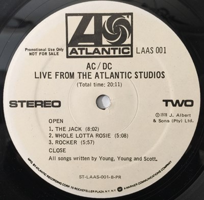 Lot 329 - AC/DC - LIVE FROM THE ATLANTIC STUDIOS LP (US PROMO - ATLANTIC LAAS 001)